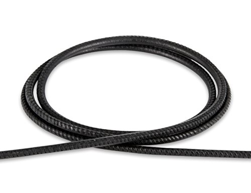 AURORIS - 100cm weiches Nappalederband rund gesäumt 2mm - Farbe wählbar - Variante: schwarz von Auroris