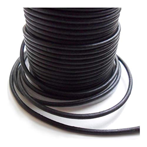 Auroris - 10m Lederband rund - Ø 2mm - matt-schwarz von Auroris