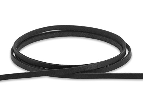 AURORIS - Lederband flach 3x1 mm - 1 m/schwarz von Auroris