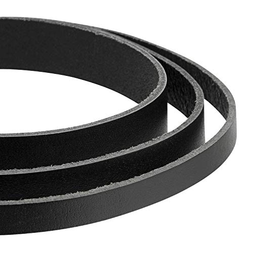 Auroris - Lederband flach schwarz Breite wählbar 3/4/5/8/10/15/20/25/30/35/40 mm (Breite 10mm / Länge 1m) von Auroris