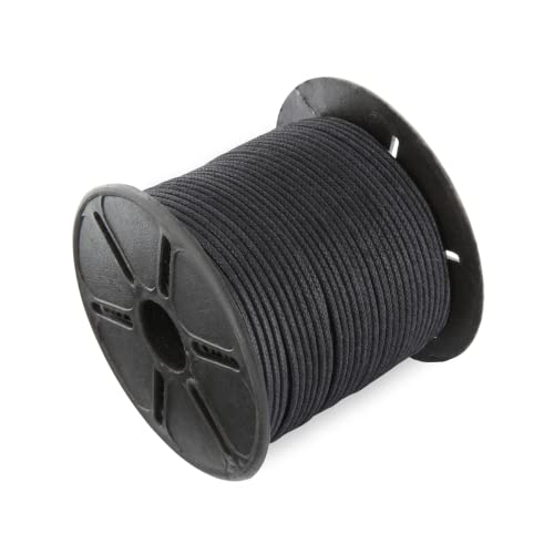 Auroris 100m Rolle Baumwollband rund 1mm Farbe: schwarz von Auroris