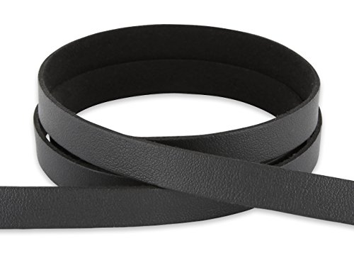 AURORIS - weiches flaches Band aus Lederimitat Farbe/Breite/Länge wählbar - Variante: schwarz/Breite 10mm / Länge 10m von Auroris