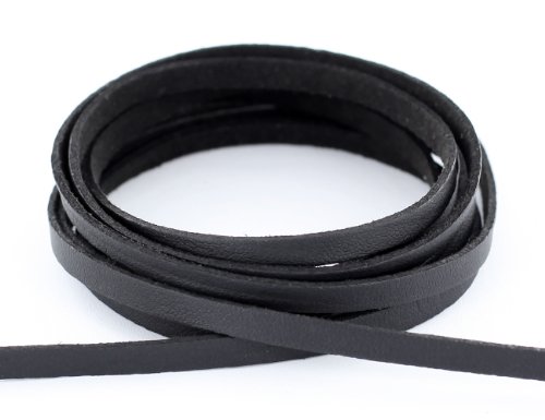 AURORIS - weiches flaches Band aus Lederimitat Farbe/Breite/Länge wählbar - Variante: schwarz/Breite 5mm / Länge 10m von Auroris