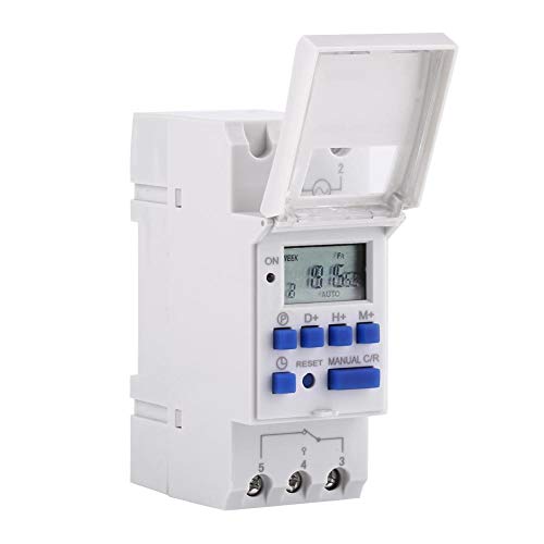 Digitale Zeitschaltuhr, Digital Timer for Din Rail, Digitales LCD-Zeitschaltuhr Mit LCD-Display, Programmierbar, Relais-Zeitschalter 16on Und 16 Off Timer, 15a, Din-Schienenmontage von Ausla