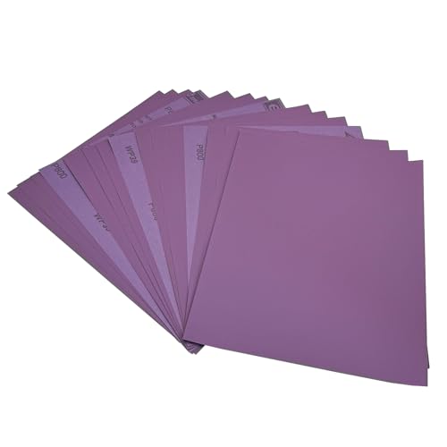 AutKerige Schleifpapier 800 Körnung, 230 x 280mm 15 Stück Schleifpapier Nass, Aluminiumoxid Schleifpapier Set für, Metall, Glas, Auto, Holzmöbel von AutKerige