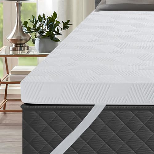 Autsel Matratze 140x200cm Topper Memory Foam Matratzen Topper 7,5cm Höhe Matratzentopper rutschfeste Unterseite für Matratzen und Boxspringbett Weiß von Autsel