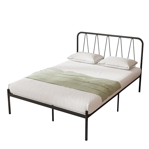 Avenco Bettgestell Metallbett 90 x 190 cm Bettgestelle Bett mit Metall Lattenrost 68cm Leichte Montage Stauraum unter dem Bett Weiß von Avenco