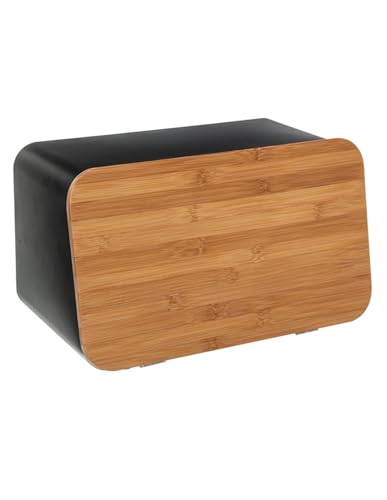 Avilia Brotdose mit integriertem Schneidebrett – Brotkasten für die Küche mit Schneidebrett aus Bambus, 23,5 x 22,5 x 37 cm, Braun und Schwarz Avilia Brotdose mit integriertem Schneidebrett – Brotkasten für die Küche mit Schneidebrett aus Bambus, 23,5 x 22,5 x 37 cm, Braun und Schwarz von Avilia