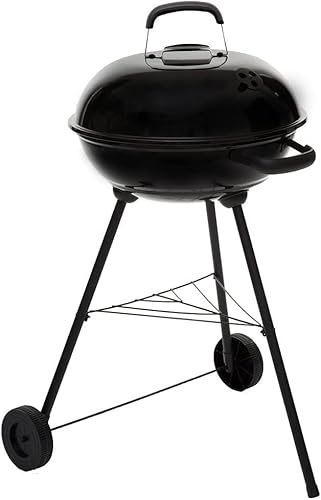 Avilia Holzkohlegrill Carmensa 43 cm – Der perfekte Holzkohlegrill für Ihre Sommertage! Schnelle Montage, Kochen Grill und Backofen, Schwarz von Avilia