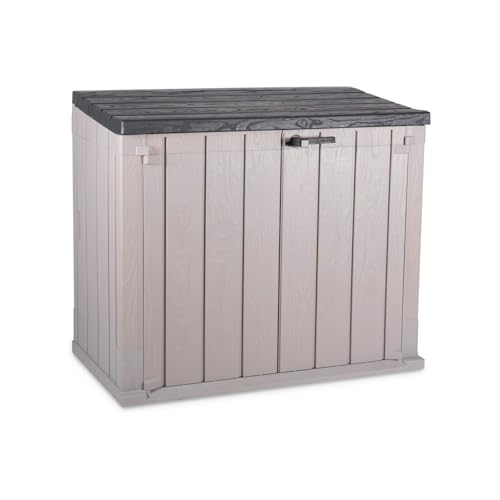 Avilia Mehrzweck-Aufbewahrungsbox für den Außenbereich – Werkzeugkiste und Mülltonne, aus robustem Kunststoff, 842 l, 129,5 x 74,5 x 111 cm, Grau Avilia Mehrzweck-Aufbewahrungsbox für den Außenbereich – Werkzeugkiste und Mülltonne, aus robustem Kunststoff, 842 l, 129,5 x 74,5 x 111 cm, Grau von Avilia