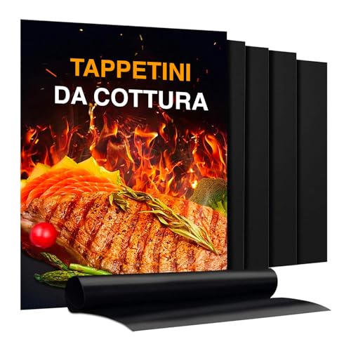 Avilia Silikon-Matten für BBQ und Backofen, rechteckig, antihaftbeschichtet, wiederverwendbar, ideal für Fleisch, Gemüse, Fisch, leicht zu reinigen, anpassbar an Backbleche und Grills, 40 x 33 cm, aus von Avilia