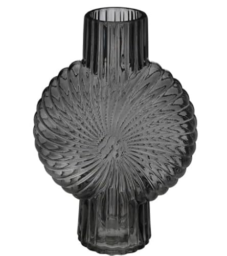 Vase für Blumen und Dekorationen - Vase für Küche und Wohnzimmer, aus Glas, 32 x 21,5 x 10,5 cm, Schwarz von Avilia