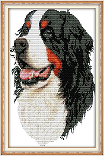 Awesocrafts Kreuzstich Stickpackungen, Berner Sennenhund Tiere Bilder Vorlagen Stickerei Set Zählmuster von Awesocrafts