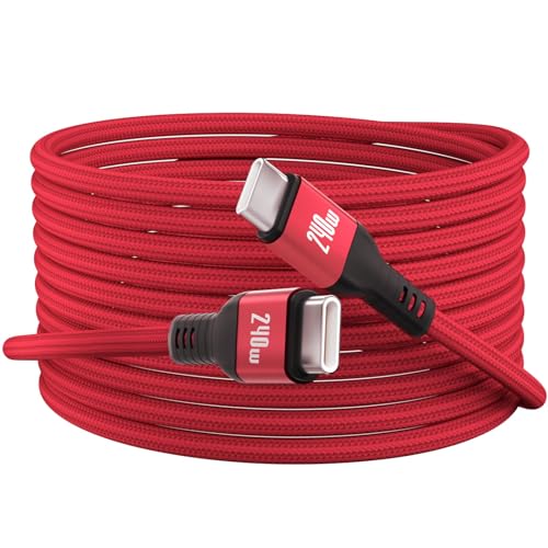 Awnuwuy 240 W USB C auf USB C Kabel, 3 m, 1 Stück, Rot von Awnuwuy