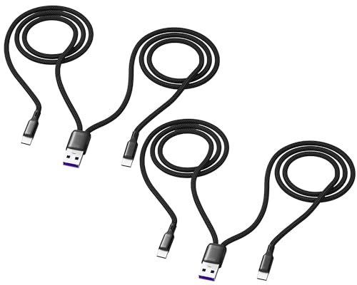 USB A auf Multi 2-in-1-Kabel, 2 Typ-C-Anschluss, 2 m, 2 Stück, Schwarz von Awnuwuy