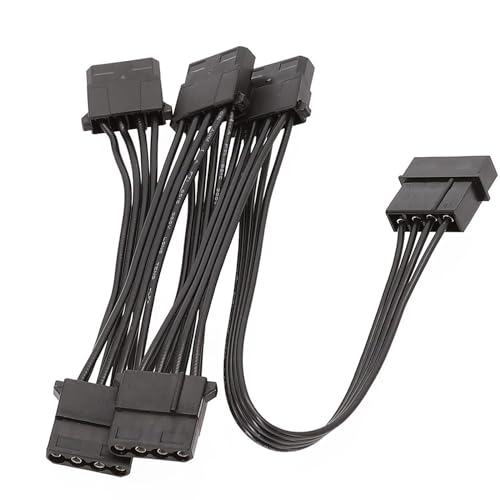 Awydky Großes 4-Pin PC IDE Stromverlängerungskabel 1 Bis 5 Adapter 18AWG Stromkabel Datenübertragungsverlängerungskabel Für Festplattenadapter Verlängerungskabel von Awydky