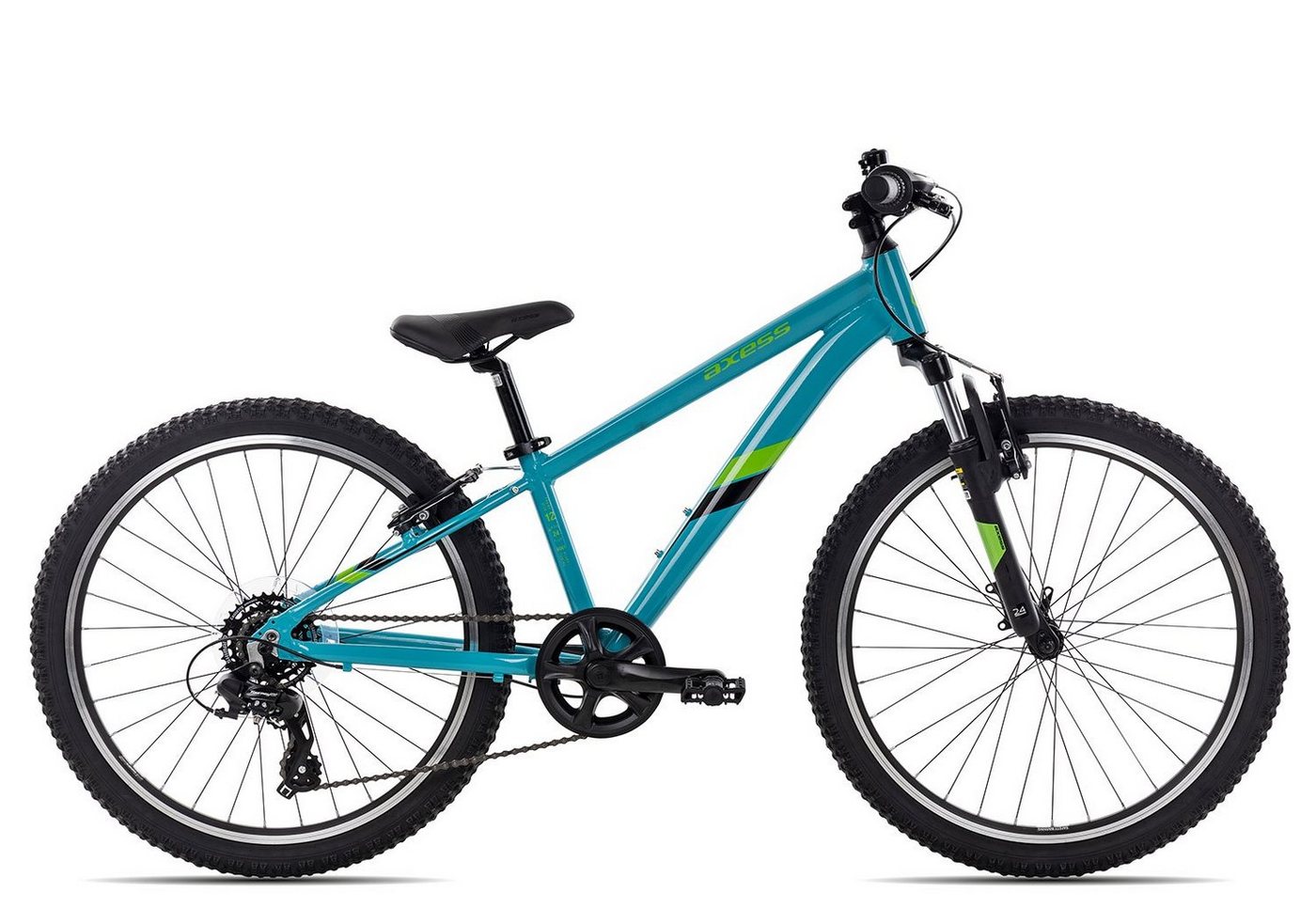 Axess Kinderfahrrad STIPE 24, 7 Gang Shimano RD-TX800 Schaltwerk, Kettenschaltung, Kinderrad 24 Zoll Junge Mädchen blau von Axess