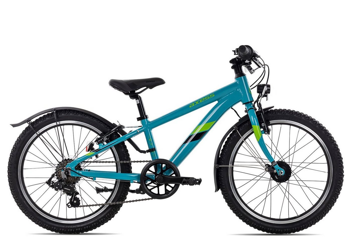 Axess Kinderfahrrad STIPE Street 20, 7 Gang Shimano RD-FT35 Tourney Super Short Cage Schaltwerk, Kettenschaltung, Kinderrad 20 Zoll Junge Mädchen blau von Axess