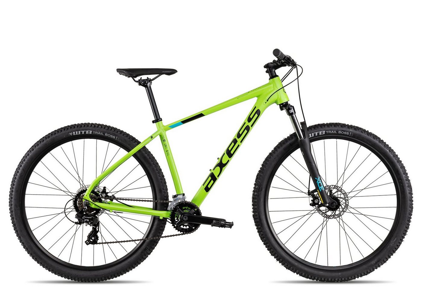 Axess Mountainbike Axess SANDEE, 14 Gang Shimano RD-TX800-7 Schaltwerk, Kettenschaltung, Herrenfahrrad MTB-Hardtail 29 Zoll grün von Axess