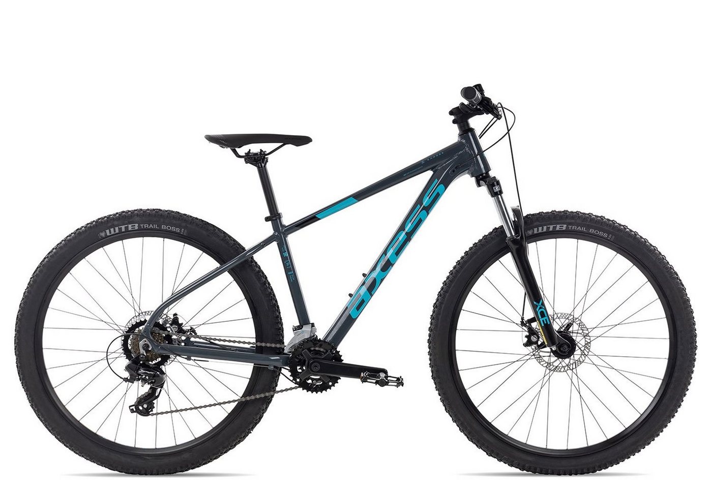 Axess Mountainbike Axess SANDEE, 14 Gang Shimano RD-TX800-7 Schaltwerk, Kettenschaltung, Herrenfahrrad MTB-Hardtail 27,5 Zoll schwarz/grau von Axess