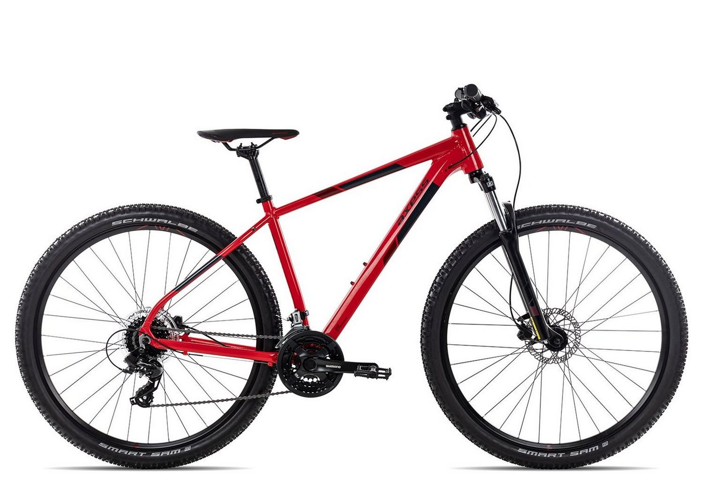 Axess Mountainbike BRASH, 24 Gang Shimano Tourney RD-TX800-8 Schaltwerk, Kettenschaltung, MTB-Hardtail Herrenfahrrad 27,5 Zoll rot/orange von Axess