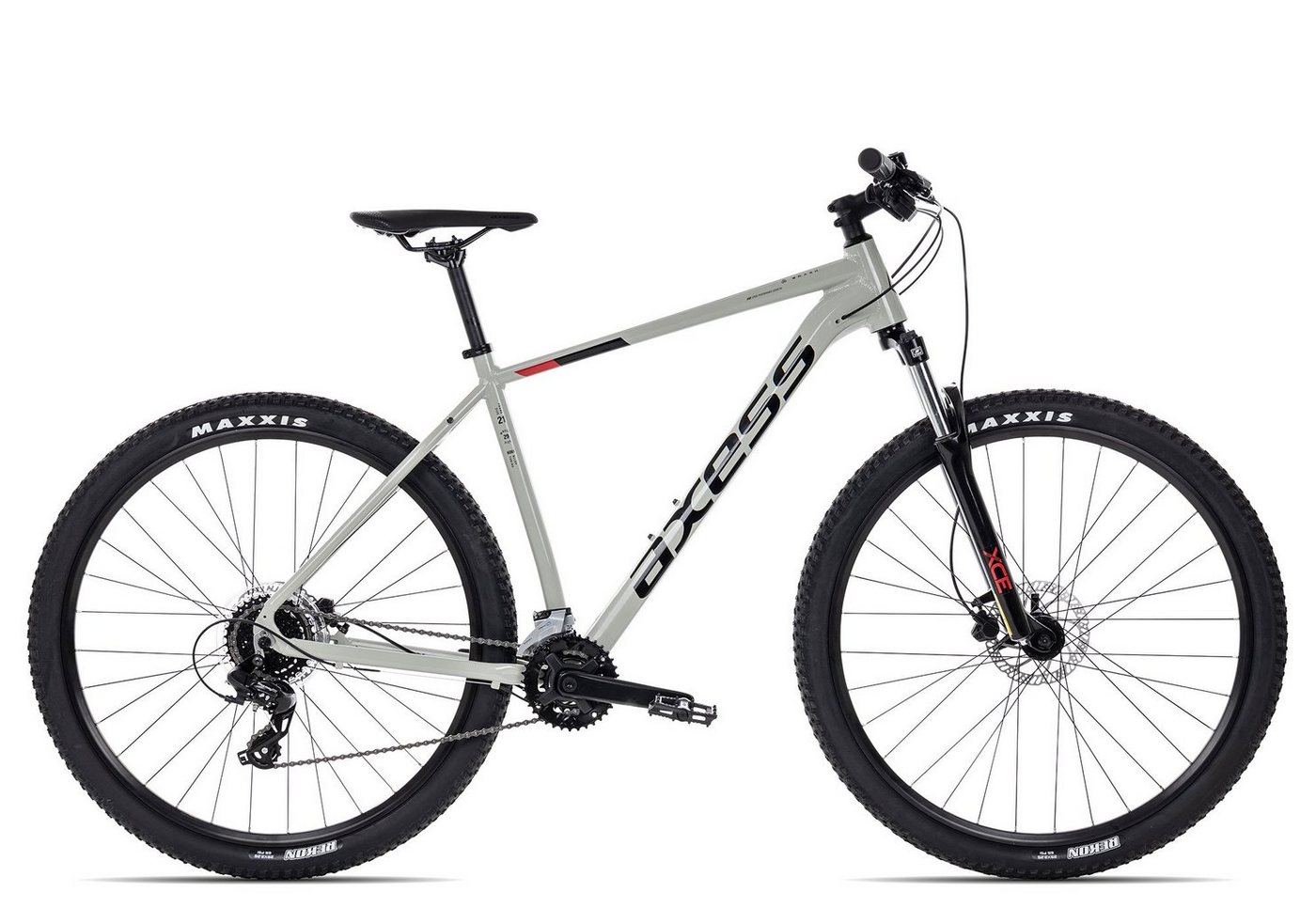 Axess Mountainbike BRASH, 16 Gang Shimano RD-TX800- 8 Schaltwerk, Kettenschaltung, MTB-Hardtail Herrenfahrrad 29 Zoll schwarz/grau von Axess