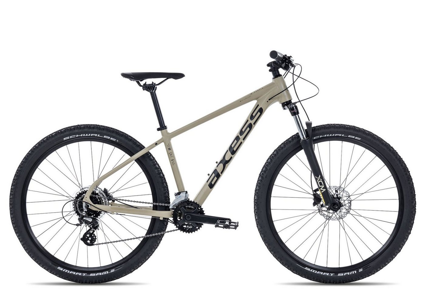 Axess Mountainbike DEBRIS, 16 Gang Shimano RD-M360 Acera 8 Schaltwerk, Kettenschaltung, MTB-Hardtail Herrenrad 27,5 Zoll braun/beige von Axess