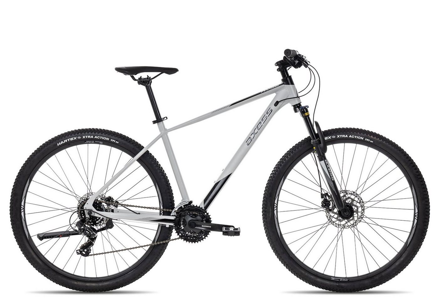 Axess Mountainbike RYSE, 21 Gang Shimano Tourney TY300D 7 speed Schaltwerk, Kettenschaltung, MTB-Hardtail Herrenrad 27,5 Zoll schwarz/grau von Axess