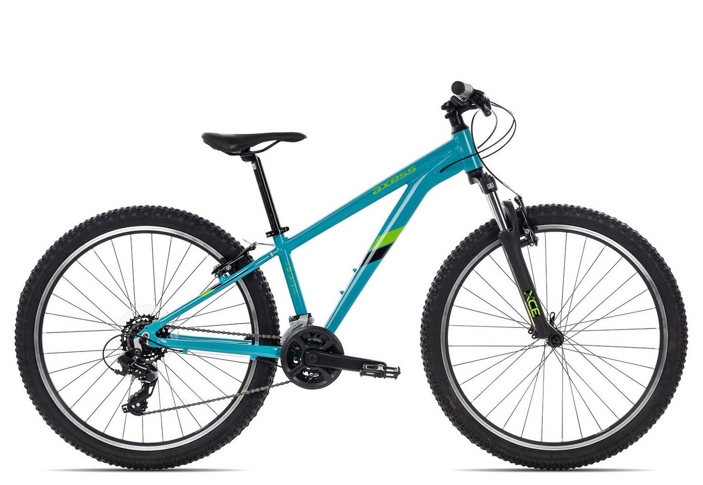 Axess Mountainbike STIPE 26, 14 Gang Shimano RD-TX800 Schaltwerk, Kettenschaltung, Jugendfahrrad 26 Zoll blau von Axess