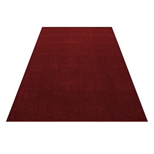 Kurzflor Teppich Wohnzimmer Rot 120x170 Rechteck Unicolor - Einfarbig aus Polypropylen Stilvoll Günstig von Ayyildiz Teppich