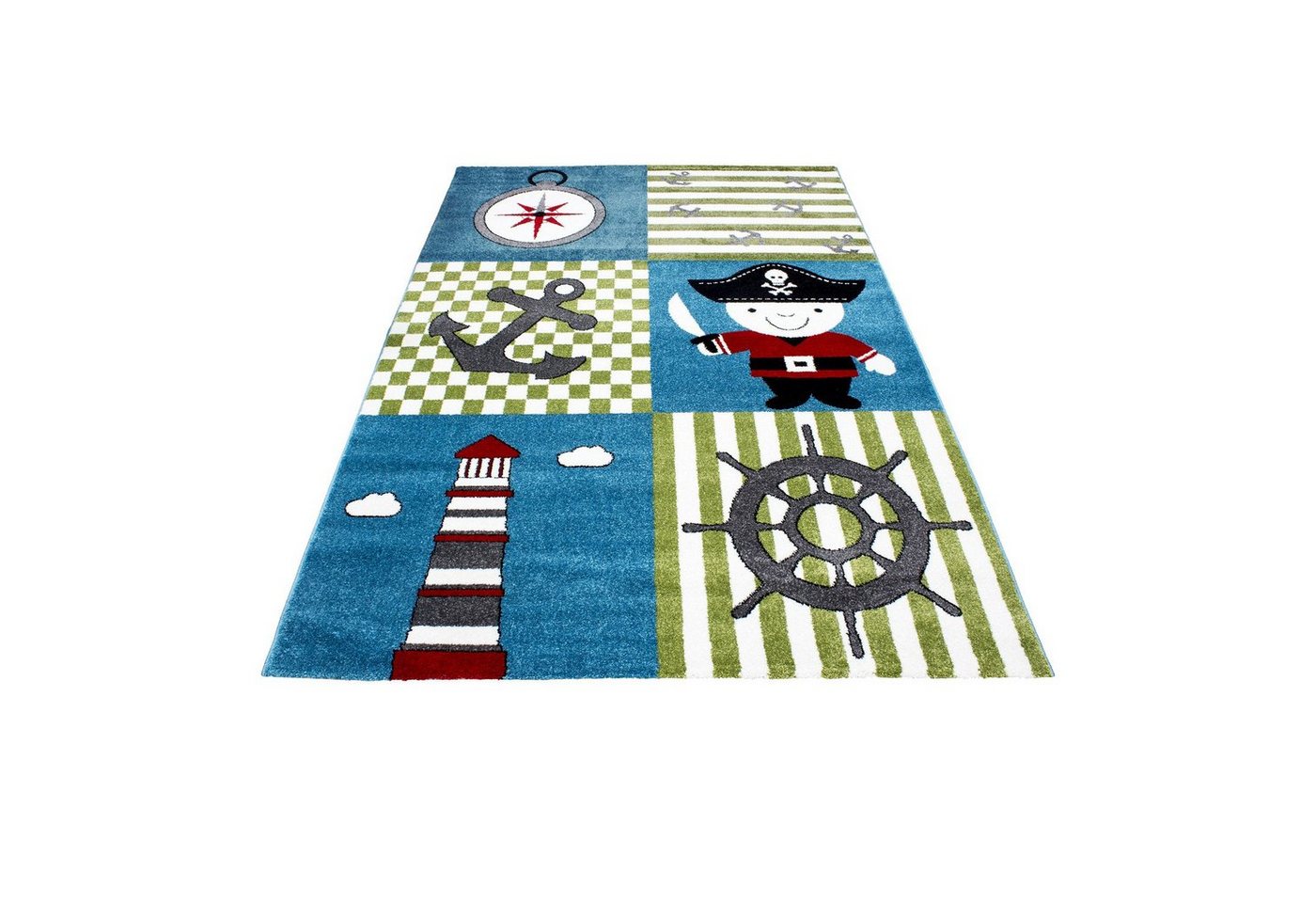 Kinderteppich Teppich für den Flur oder Küche Piraten-Design, Stilvoll Günstig, Läufer, Höhe: 11 mm von Stilvoll Günstig