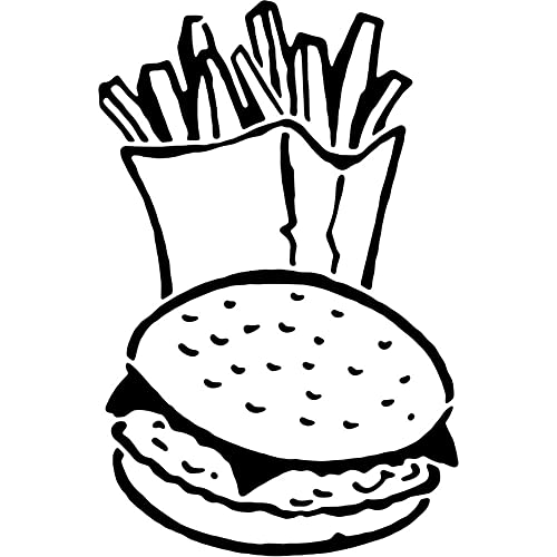 A4 'Burger und Pommes' Wandschablone/Vorlage (WS00023195) von Azeeda