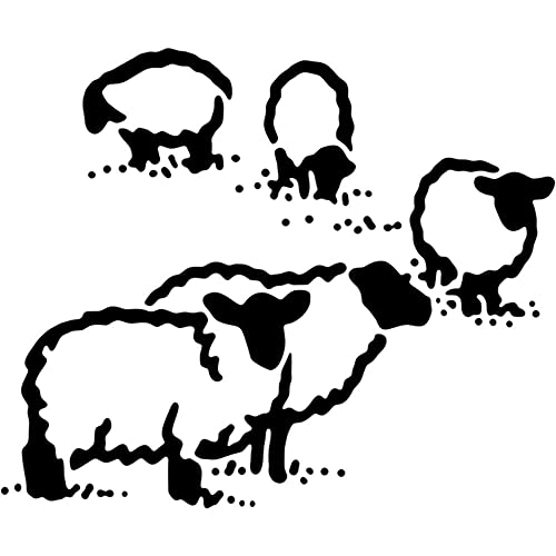 A4 'Grasende Schafe' Wandschablone/Vorlage (WS00038579) von Azeeda