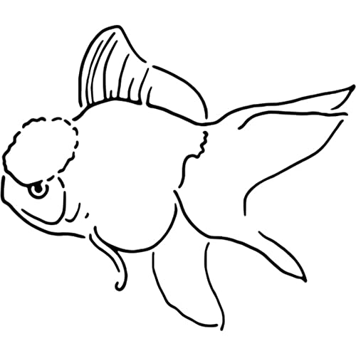 A5 'Oranda Goldfisch' Wandschablone/Vorlage (WS00023152) von Azeeda