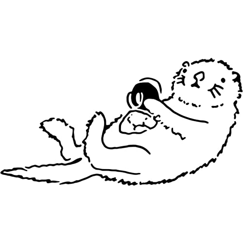 A5 'Otter mit Muschel' Wandschablone/Vorlage (WS00021256) von Azeeda