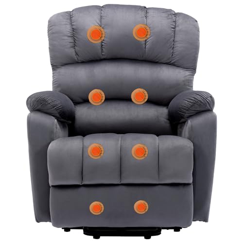 Azkoeesy Fernsehsessel Massagesessel Elektrisch Relaxsessel mit Liegefunktion Aufstehhilfe, Massage Heizung, USB-Anschlüsse, Liegen TV-Sessel, Grau, MAX 135KG Azkoeesy Fernsehsessel Massagesessel Elektrisch Relaxsessel mit Liegefunktion Aufstehhilfe, Massage Heizung, USB-Anschlüsse, Liegen TV-Sessel, Grau, MAX 135KG von Azkoeesy