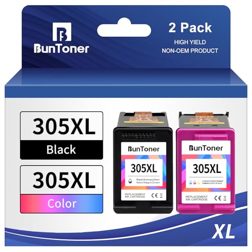 BunToner 305 XXL patronen Kompatibel für hp 305 druckerpatronen XXL Set für HP DeskJet 2720e 4120e HP Envy 6000 6420e Pro 6430 6432 Drucker(Schwarz，Farbe) von B BunToner