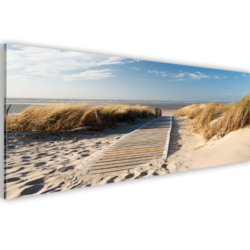 murando Acrylglasbild Meer und Strand 120x40 cm 1 Teile Wandbild auf Acryl Glas Bilder Kunstdruck Moderne Wanddekoration - Landschaft Natur Himmel c-B-0099-k-a von B&D XXL