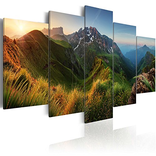 murando - Akustikbild Landschaft Gebirge 100x50 cm 5 tlg Bilder Akustikschaum Schallschutz Akustikpaneele Wandpaneele Schalldämmung Wandbild Schallabsorber Akustikplatten Natur Berge c-C-0012-b-m von B&D XXL