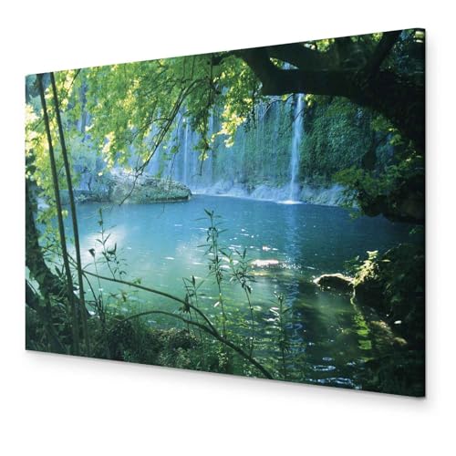 murando Akustikbild Natur Bilder Akustikschaum Hochleistungsschallabsorber Schallschutz Leinwand 1 tlg Wandbild Raumakustik Schalldämmung Wasserfall tropische Landschaft von B&D XXL