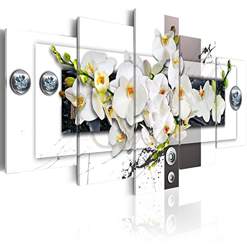 murando - Bilder 225x112 cm Vlies Leinwandbild 5 tlg Kunstdruck modern Wandbilder XXL Wanddekoration Design Wand Bild - Blumen Abstrakt b-C-0150-b-n von B&D XXL