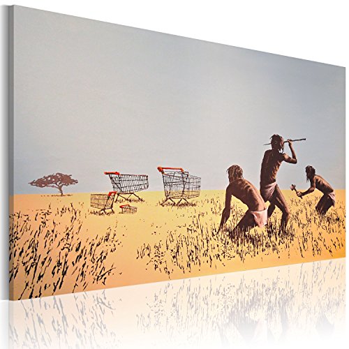 murando - Bilder Banksy Trolley Hunters 60x40 cm Vlies Leinwandbild 1 tlg Kunstdruck modern Wandbilder XXL Wanddekoration Design Wand Bild - Graffiti Mural Street Art 020115-57 von B&D XXL