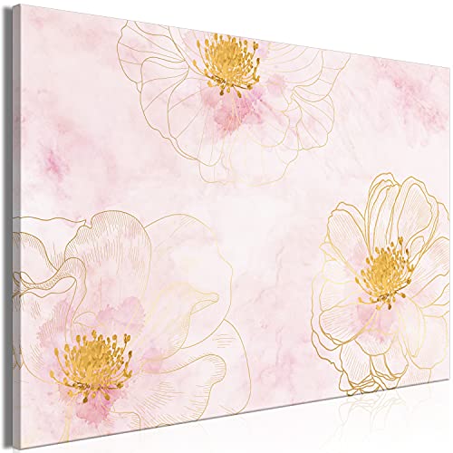 murando - Bilder Blumen 120x80 cm Vlies Leinwandbild 1 tlg Kunstdruck modern Wandbilder XXL Wanddekoration Design Wand Bild - Natur Pflanzenmotiv Abstrakt rosa wie gemalt von B&D XXL