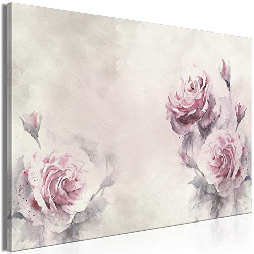 murando - Bilder Blumen 90x60 cm Vlies Leinwandbild 1 tlg Kunstdruck modern Wandbilder XXL Wanddekoration Design Wand Bild - rose Rosen Natur Pflanze grau wie gemalt b-C-0792-b-a von B&D XXL