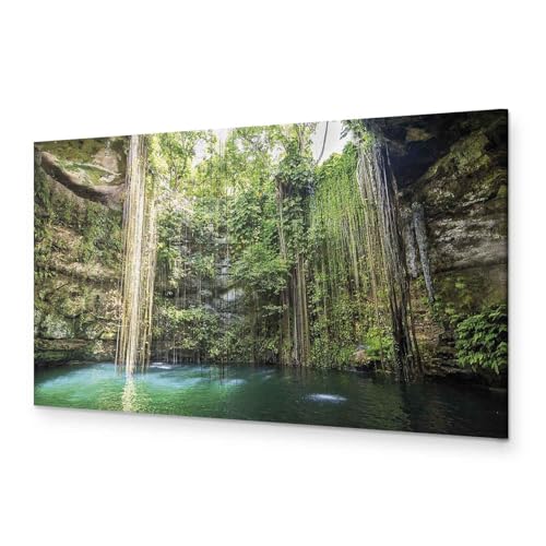 murando - Bilder Landschaft 135x45 cm Vlies Leinwandbild 1 tlg Kunstdruck modern Wandbilder XXL Wanddekoration Design Wand Bild Panoramabild - Natur Bäume See Felsen c-B-0054-b-a von B&D XXL