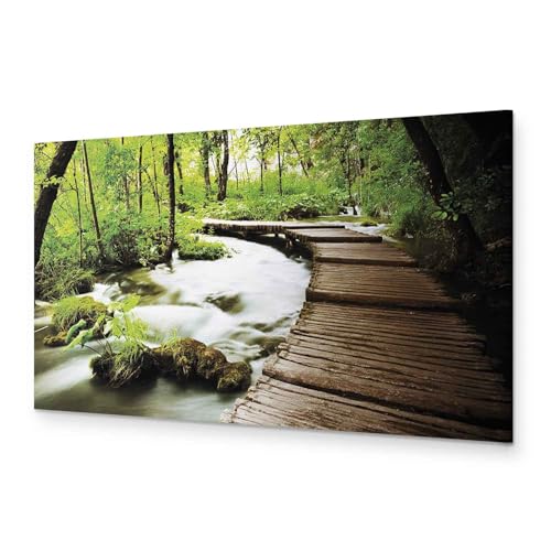 murando - Bilder Wald 150x50 cm Vlies Leinwandbild 1 tlg Kunstdruck modern Wandbilder XXL Wanddekoration Design Wand Bild Panoramabild - Baum Natur Landschaft grün c-B-0161-b-a von B&D XXL