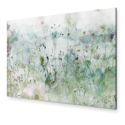 murando - Handart Wiese Kunstdruck auf Leinwand 120x80 cm 1 tlg Groß Kunstbilder wie Handgemalte Wandbilder XXL mit Acrylgel beschichtet Wand Bilder mit Struktur Blumen Natur b-C-1025-b-a von B&D XXL