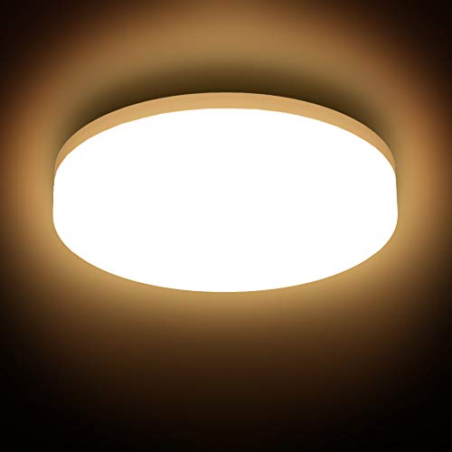 B.K.Licht - Deckenlampe für das Bad mit warmweißer Lichtfarbe, IP54, 13 Watt, 1500 Lumen, LED Deckenleuchte, LED Lampe, Badlampe, Badezimmerlampe, Küchenlampe, Feuchtraumleuchte, 22x5,4 cm, Weiß von B.K.Licht