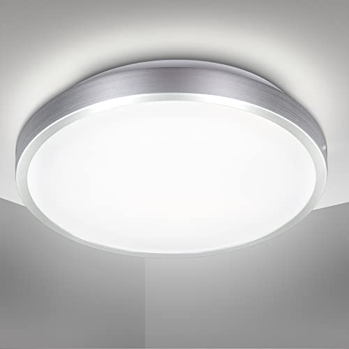 B.K.Licht - LED Deckenlampe mit neutralweißer Lichtfarbe, 15 Watt, 1500 Lumen, LED Deckenleuchte, LED Lampe, Wohnzimmerlampe, Schlafzimmerlampe, Küchenlampe, Deckenbeleuchtung, 29x6,7 cm, Weiß von B.K.Licht