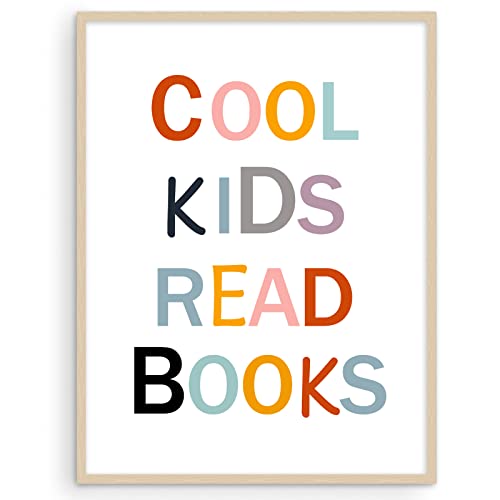 Coole Kids Read Books Poster Lesen Zitat Schild Buch Lover Geschenk Spielzimmer Lesen Bücher Poster Druck Inspirierender Klassenzimmer Kunstdruck Lesen Eckschild Lesen Wandkunst Leinwand für von BACJUOPLDArt